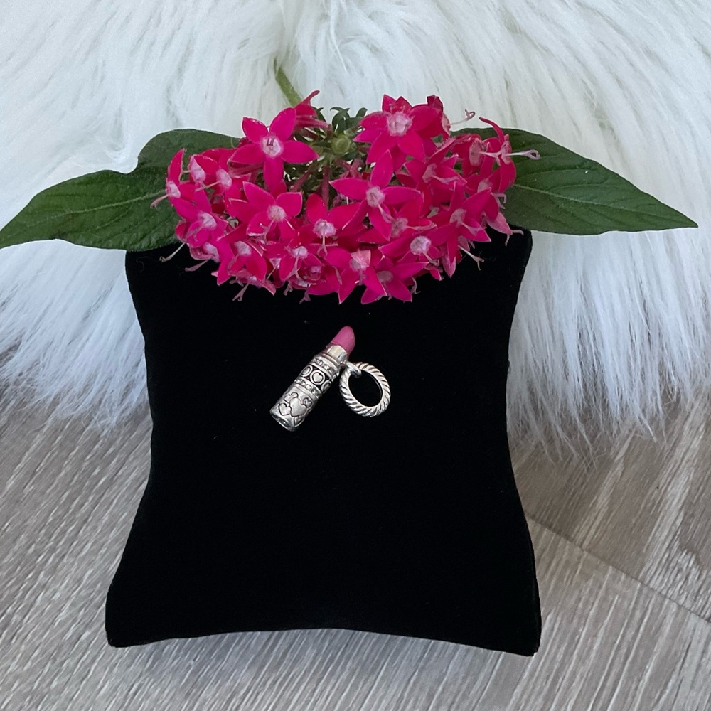 💋Brighton Retired SWAK Seal It With A Kiss Charm, Tube of Pink Lipstick 💋